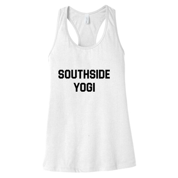 Printed South Side Yogi - Women's Jersey Racerback Tank Thumbnail
